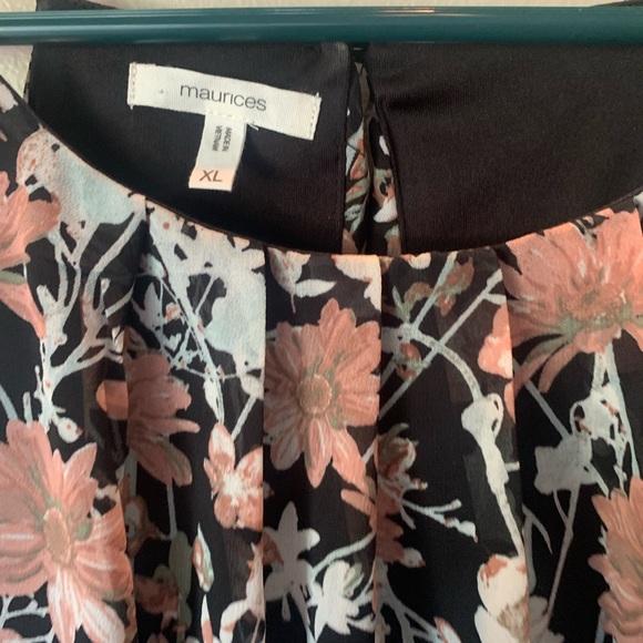 Maurices Black & Blush Pink Floral Dress - Picture 3 of 4